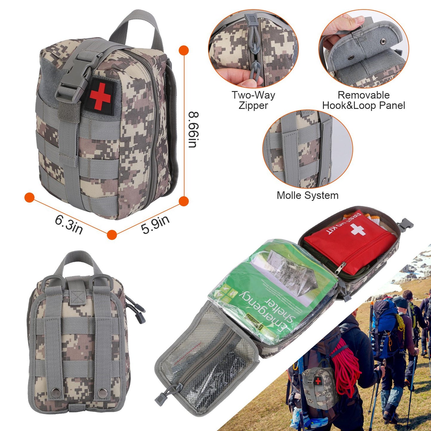 125 In 1 Survival Kit, Professional Survival Equipment, Equipment, Tools, First Aid Supplies, For SOS Emergency Tactical Hiking, Hunting, Disaster, Camping Expedition