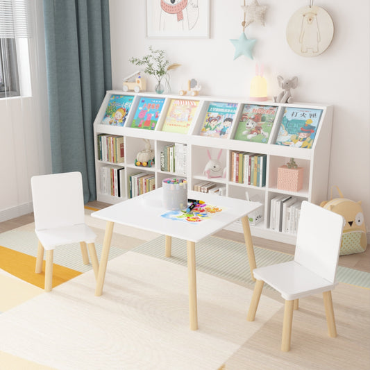 Kids Table And 2 Chairs Set, 3 Pieces Toddler Table And Chair Set, Wooden Activity Play Table Set